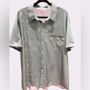 Cuban Guayabera Style Button Down Short Sleeve Shirt